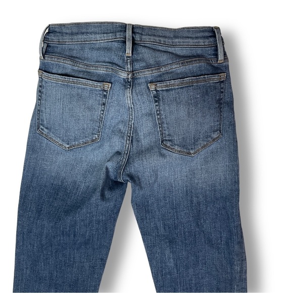 Frame Le Nouveau Straight Jeans Split Hem Medium Wash Sz 25  250 - Picture 7 of 13